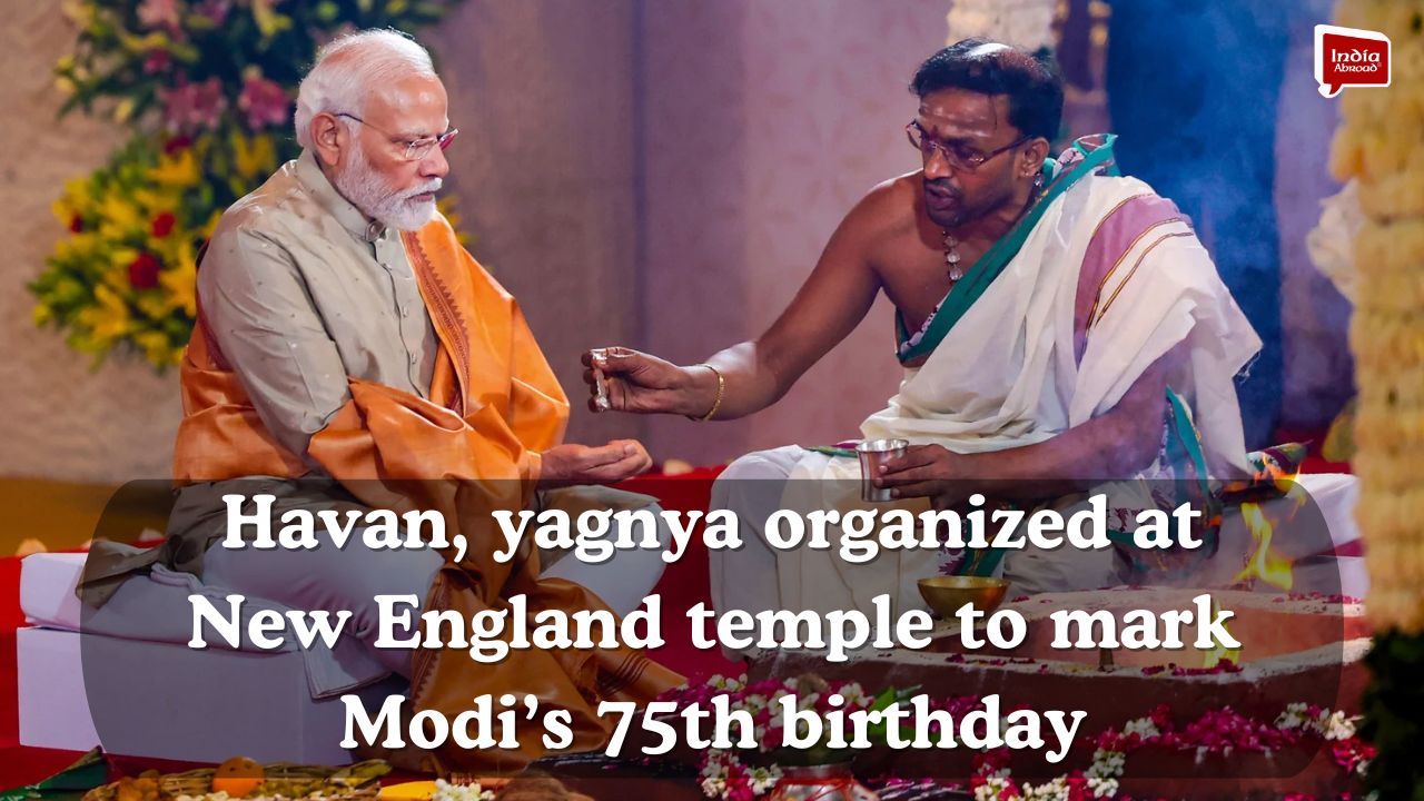 Havan, yagnya organized at New England temple to mark Modi’s 75th birthday 