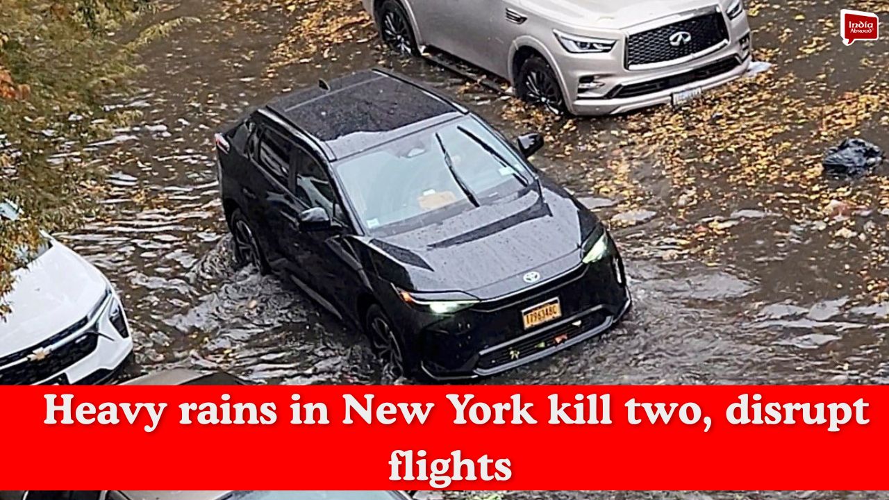 Heavy rains in New York kill two, disrupt flights